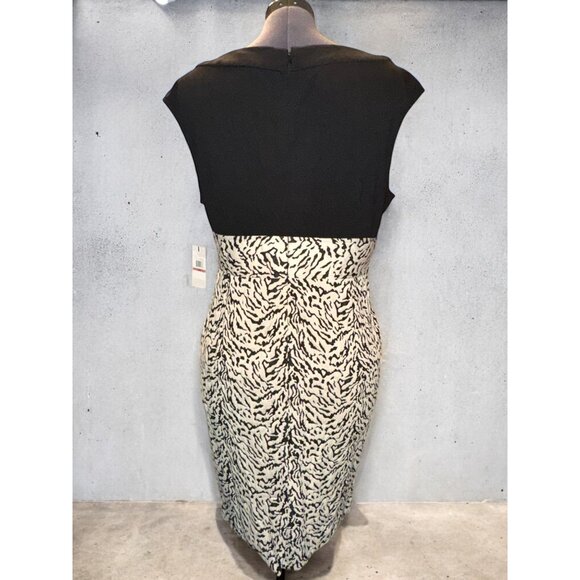 Calvin Klein Zebra Print Dress With Cap Sleeves & High Waist Design - Picture 12 of 13